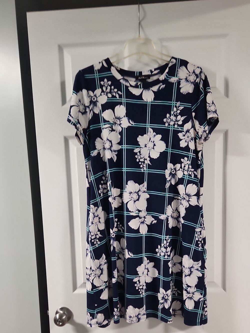 Alyx Navy Floral Plaid Swing Tunic